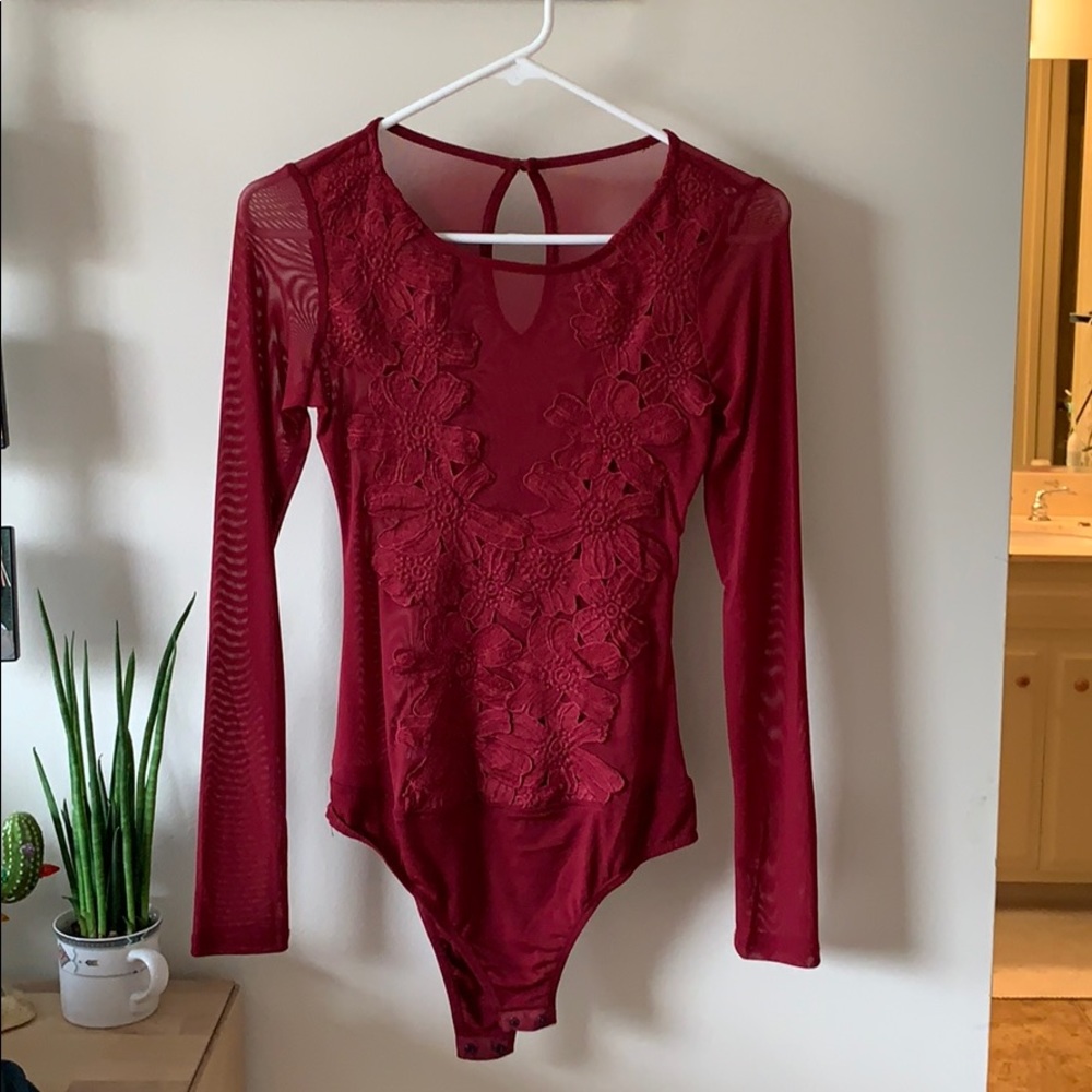 Lace floral bodysuit